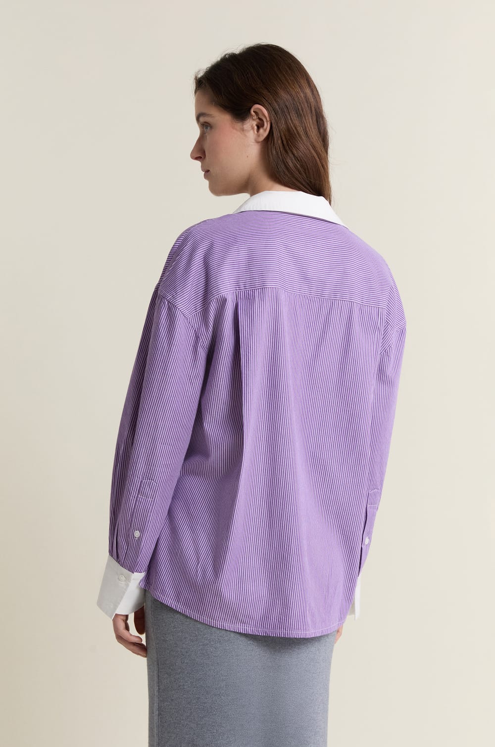 Striped Shirt with Cotton;${refinementColor}