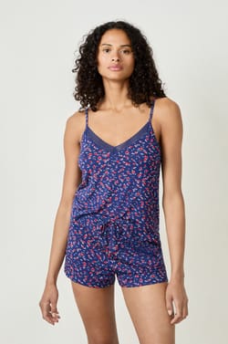 Floral print pyjama shorts;${refinementColor}