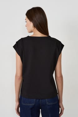 T-shirt col rond en coton;${refinementColor}