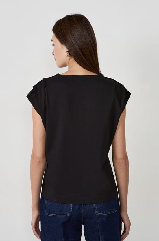 T-shirt col rond en coton;${refinementColor}