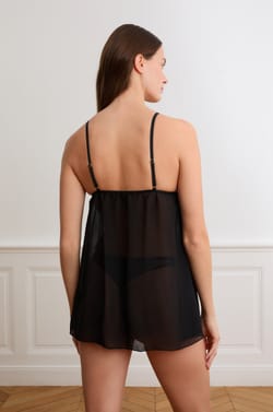 Transparante babydoll met guipure;${refinementColor}