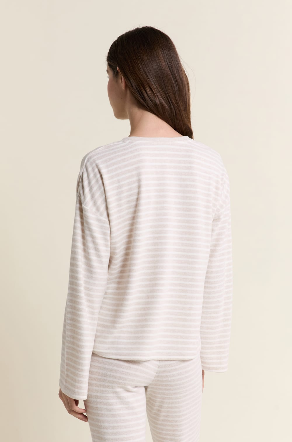 Pyjama sweatshirt met strepen;${refinementColor}