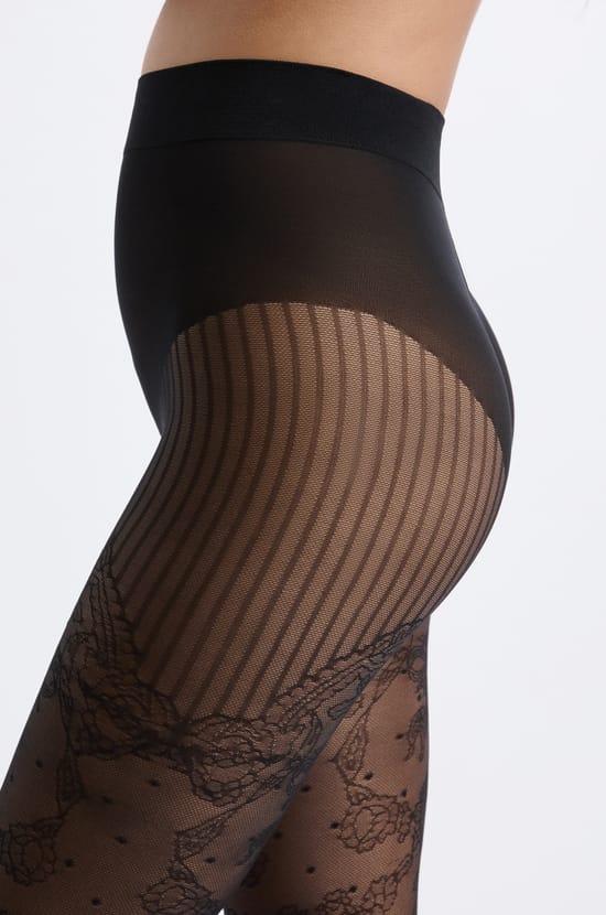 Collant transparent avec dentelle - 15D;${refinementColor}