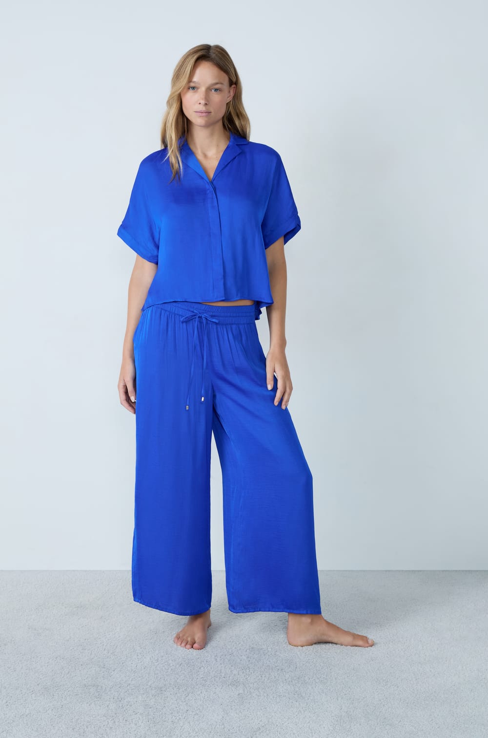 Short-Sleeved Pajama Shirt;${refinementColor}