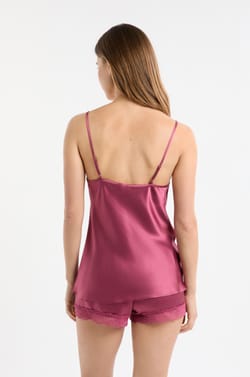 Silk Camisole with Lace Details;${refinementColor}