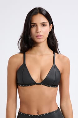 Soutien-gorge triangle en cuir;${refinementColor}
