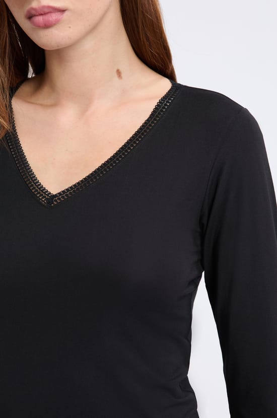 Long Sleeve Thermal Knit T-Shirt;${refinementColor}