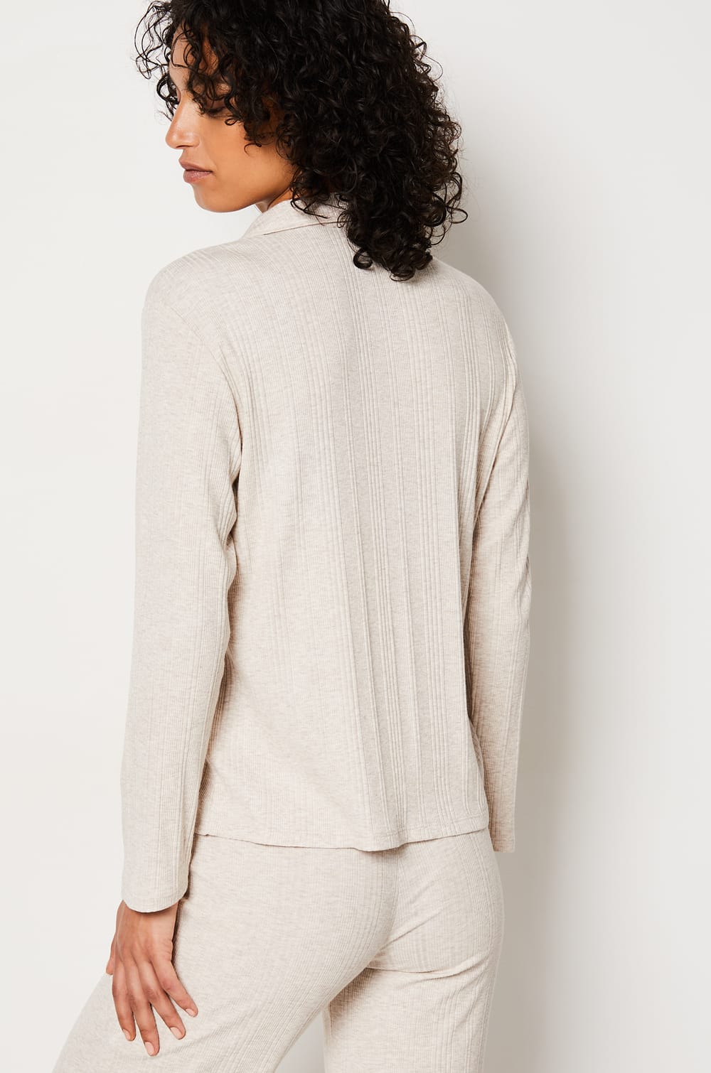 Ribbed Richelieu Pajama Shirt;${refinementColor}