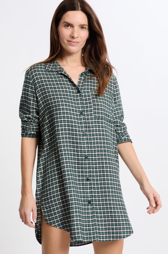 Plaid Nightgown Dress;${refinementColor}
