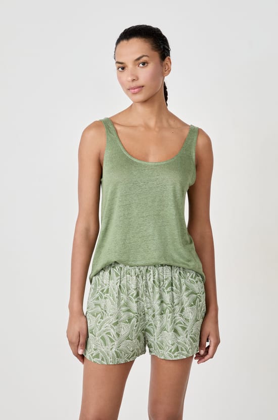 Printed Pajama Shorts;${refinementColor}
