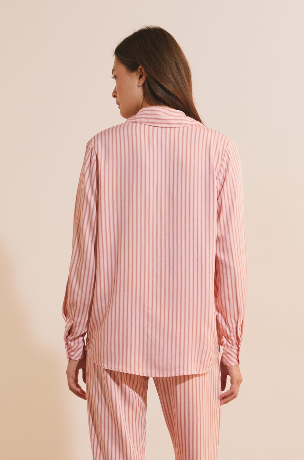 Chemise de pyjama &agrave; rayures;${refinementColor}