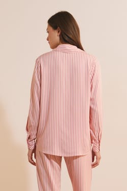 Chemise de pyjama &agrave; rayures;${refinementColor}