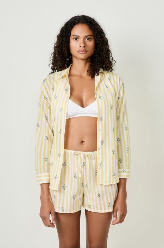 Cotton pyjama shorts with patterns;${refinementColor}