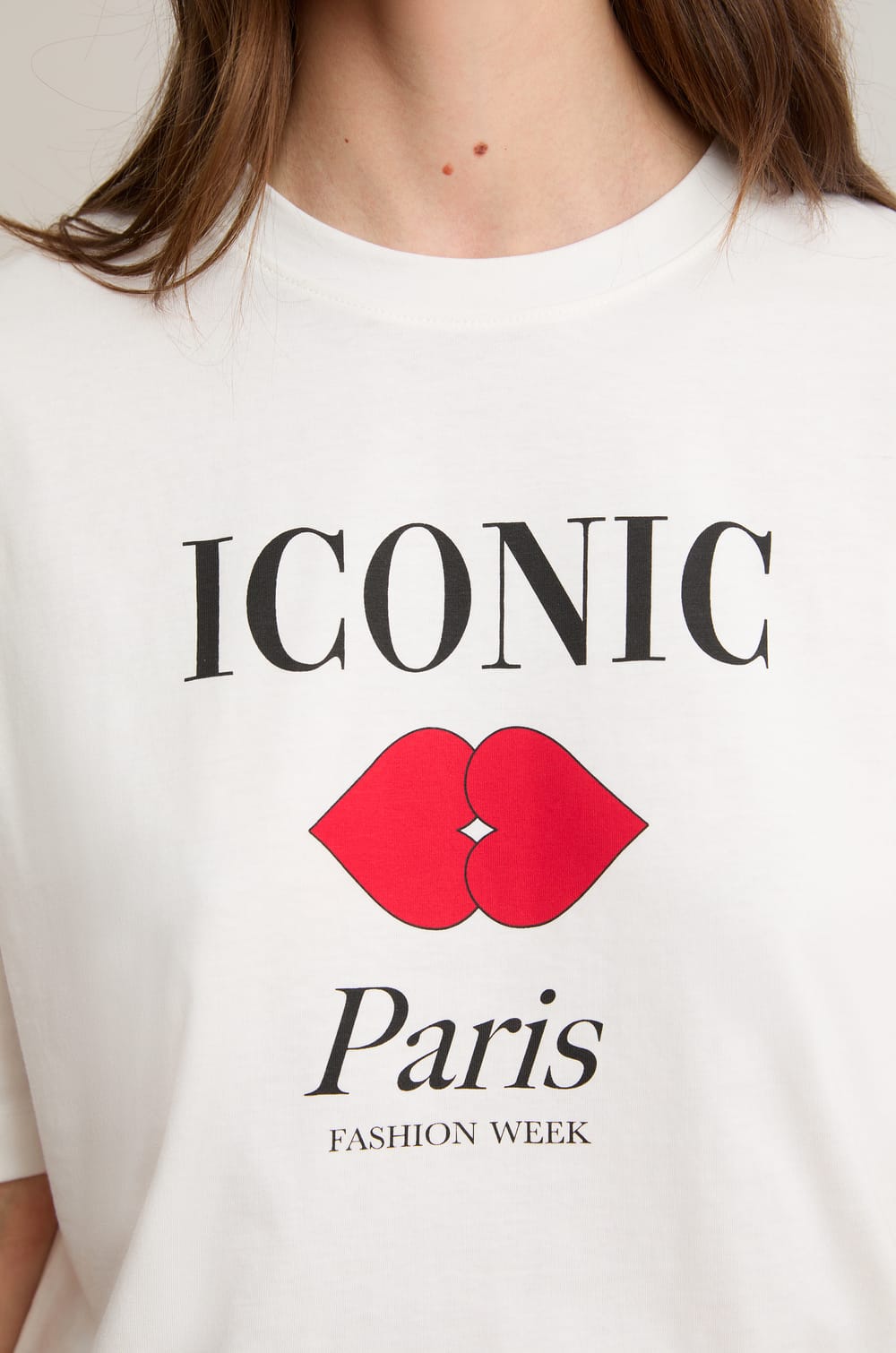 Cotton Pajama T-Shirt With "Paris" Illustration;${refinementColor}