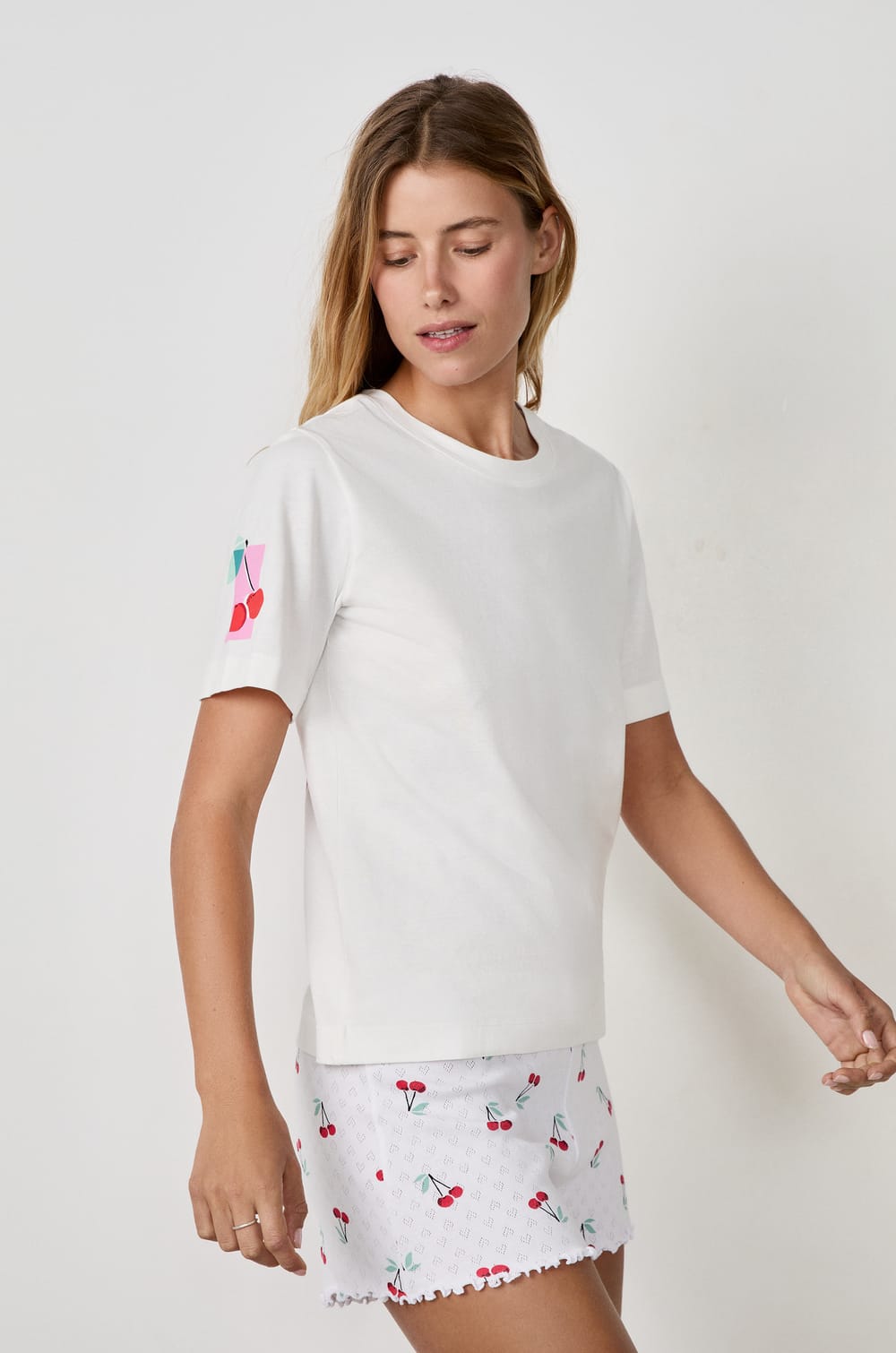 Short-sleeved cotton T-shirt "Sweet Cherie;${refinementColor}