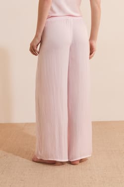Pantalon satin&eacute; coupe large;${refinementColor}