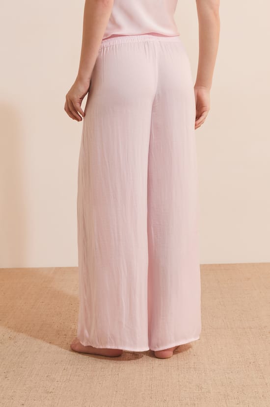 Pantalon satin&eacute; coupe large;${refinementColor}