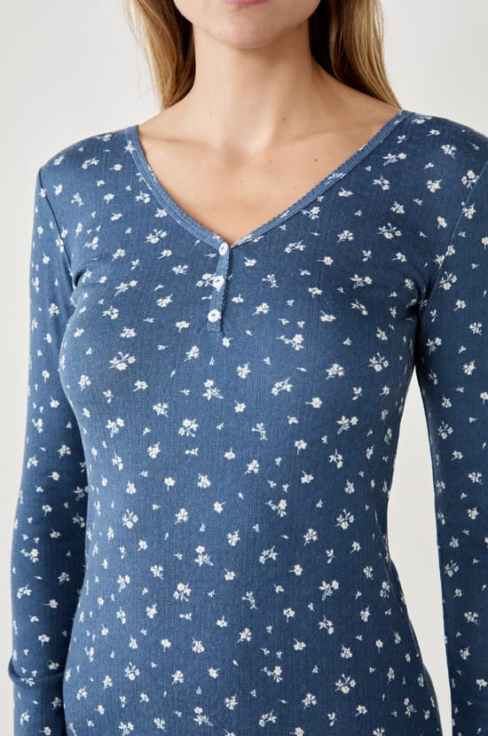 Chemise de pyjama à fleurs;${refinementColor}