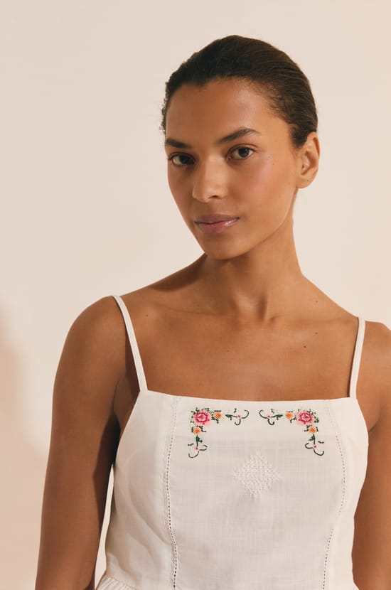 Top de pyjama en coton;${refinementColor}