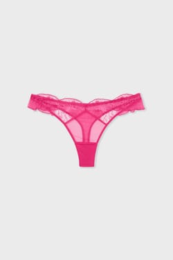 Embroidered Tulle Thong;${refinementColor}