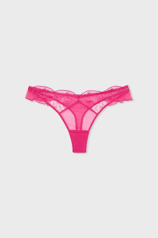 Embroidered Tulle Thong;${refinementColor}
