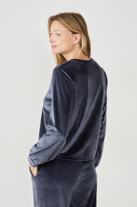 Sudadera con efecto terciopelo;${refinementColor}
