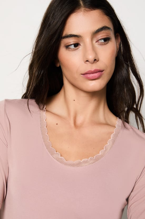 Long Sleeve Thermal Knit T-Shirt;${refinementColor}
