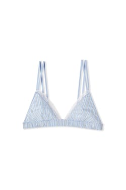Soutien-gorge triangle en coton &agrave; rayures;${refinementColor}