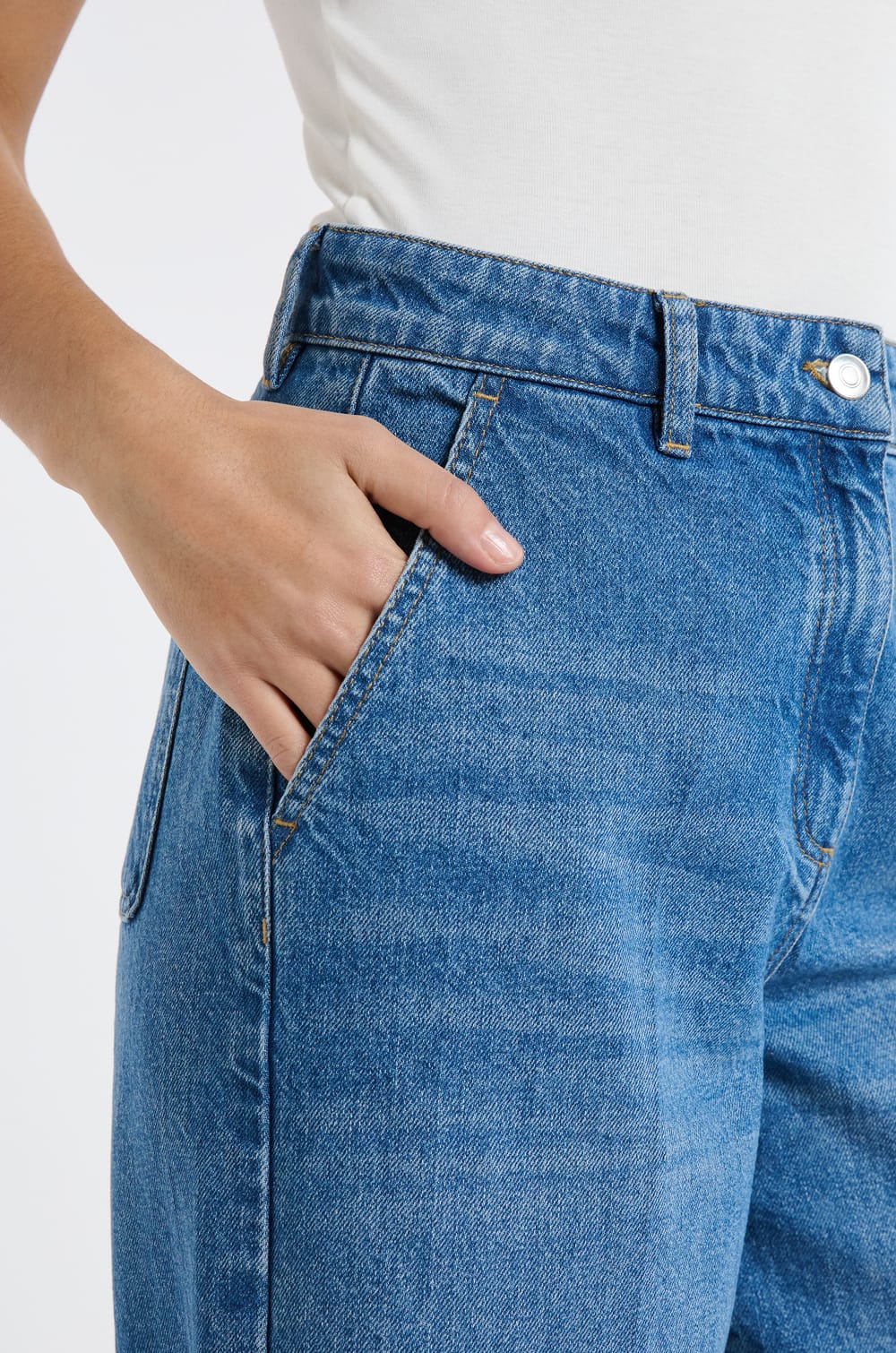 Wide Cotton Jeans;${refinementColor}