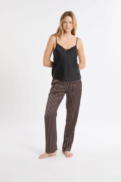 Ensemble de pyjama 3 pièces en satin;${refinementColor}