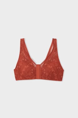 Soutien-gorge brassière sans armatures post-mastectomie avec ouverture devant;${refinementColor}