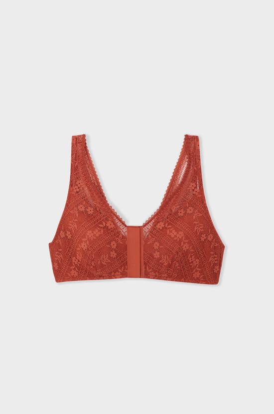 Soutien-gorge brassière sans armatures post-mastectomie avec ouverture devant;${refinementColor}