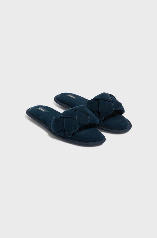 Velvet flip-flop slippers;${refinementColor}