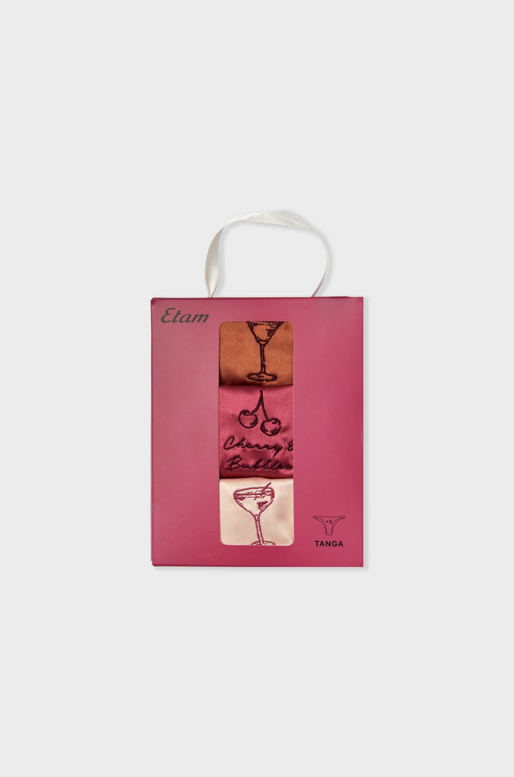 Set van 3 satijnen tangas;${refinementColor}