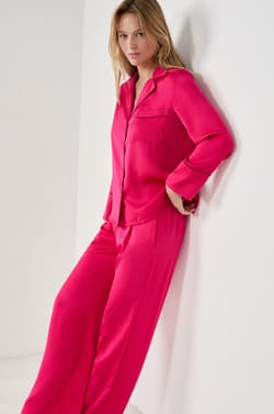 Pantalon de pyjama satiné;${refinementColor}