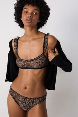 Leopard Tulle Bralette;${refinementColor}