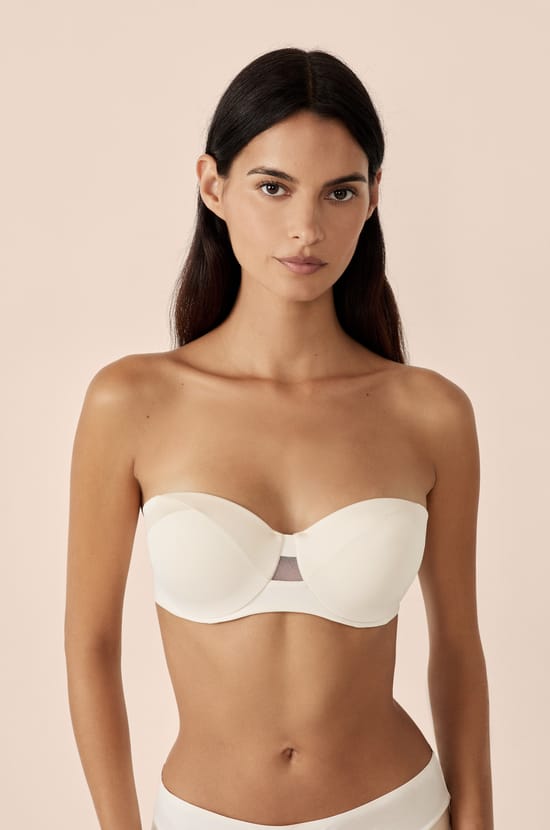 Soutien-gorge bandeau coques fines bretelles amovibles;${refinementColor}