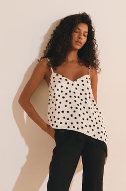 Caraco asym&eacute;trique &agrave; pois;${refinementColor}