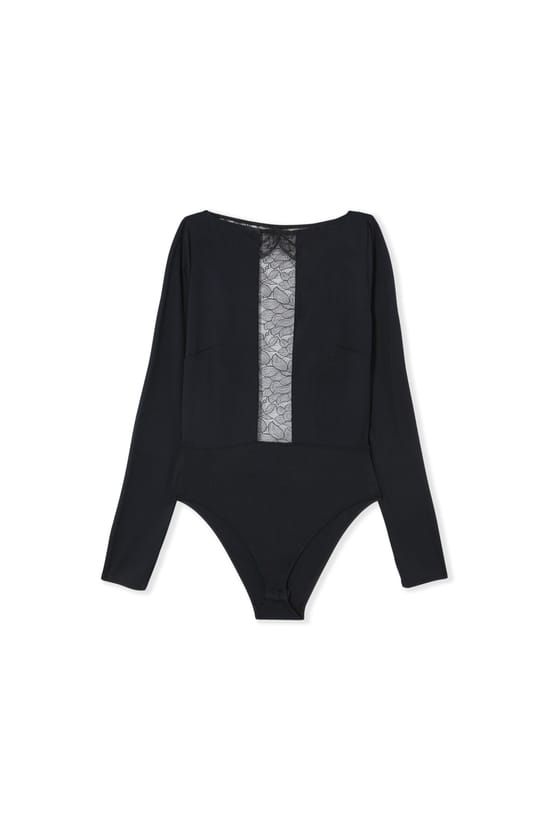 Lace Bodysuit with Open Back;${refinementColor}