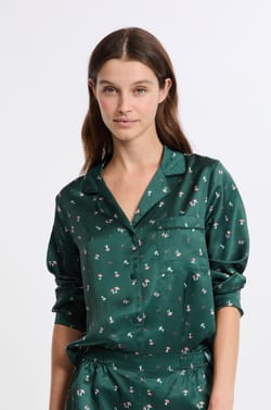 Pyjama 2 pièces à motifs effet satin;${refinementColor}