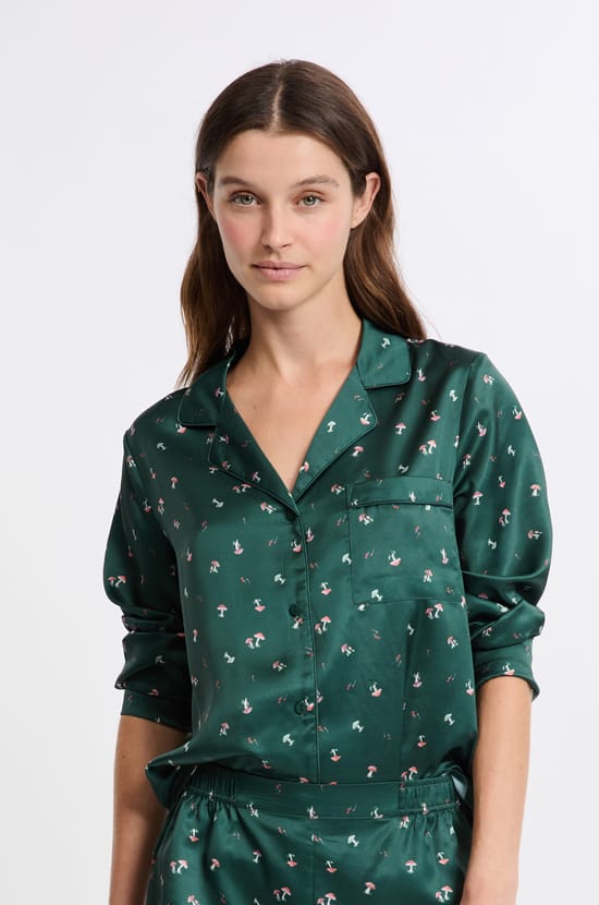 Pyjama 2 pièces à motifs effet satin;${refinementColor}