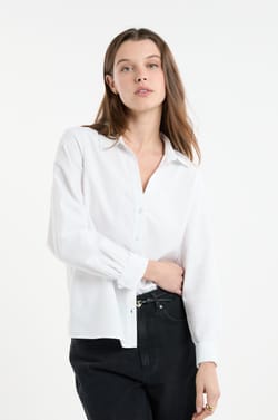 Chemise &agrave; manches longues en coton;${refinementColor}
