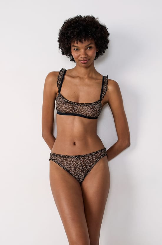 Biustonosz z tiulu w panterkę;${refinementColor}