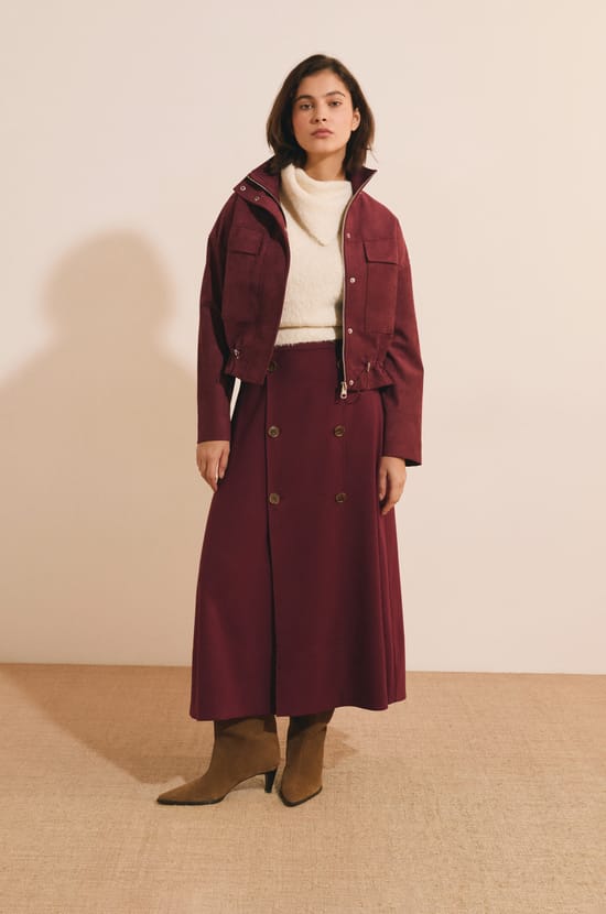 Jupe longue avec d&eacute;tails boutons;${refinementColor}