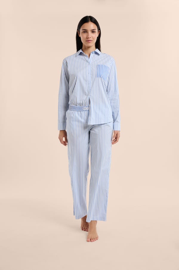 Pantalon de pyjama à rayures avec coton;${refinementColor}