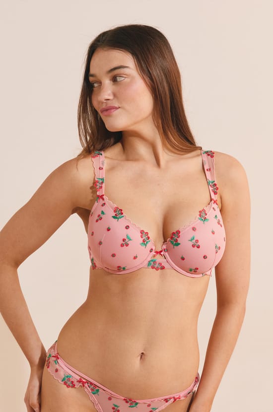 Soutien-gorge N.4 - Le coques fines avec broderies tomates;${refinementColor}