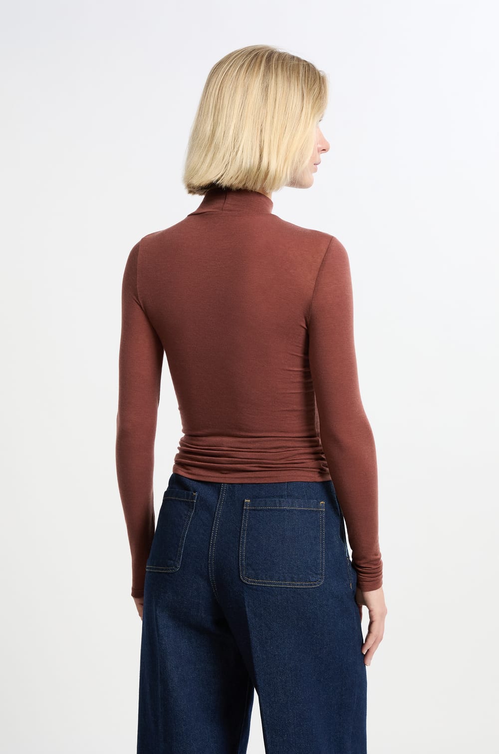 T-shirt manches longues col montant avec laine;${refinementColor}