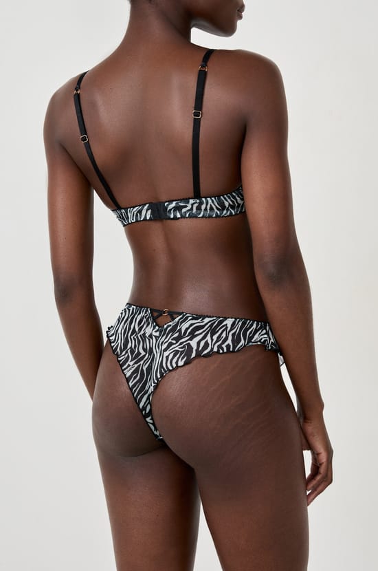 Zebra tulle tanga;${refinementColor}