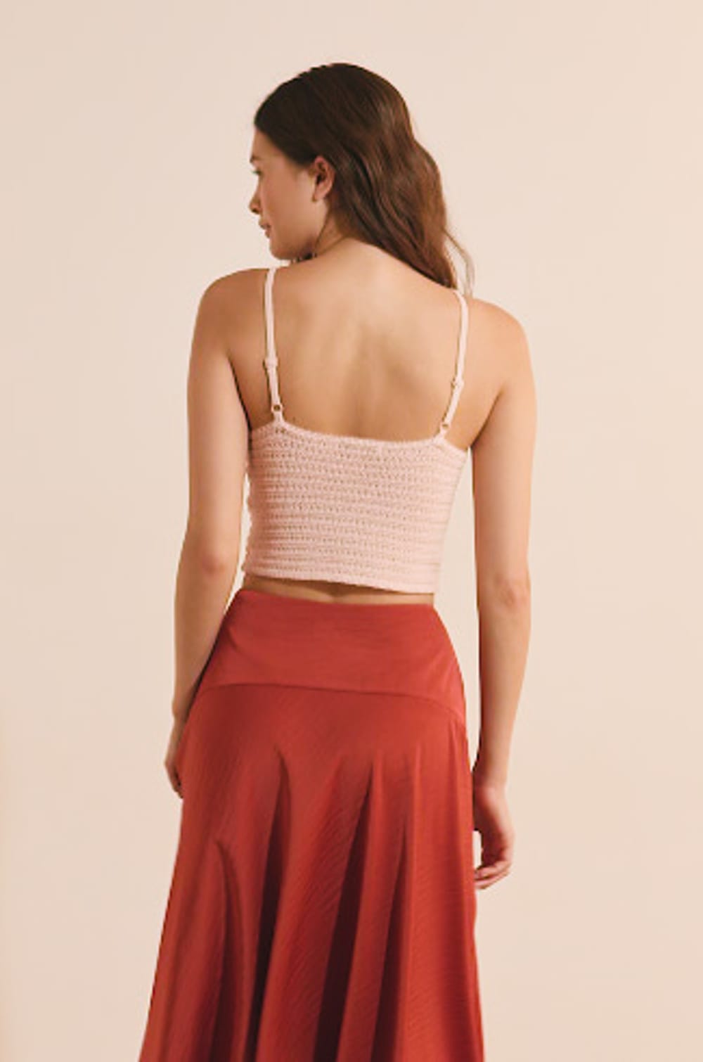 Top courte sans manches en coton;${refinementColor}