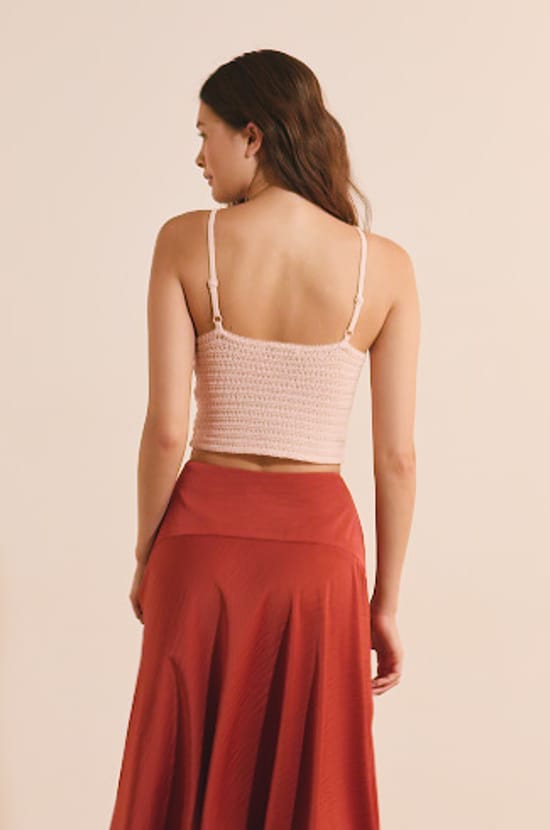Top courte sans manches en coton;${refinementColor}